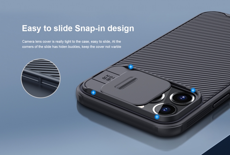 Ốp Lưng iPhone 13 Pro Max Nillkin CamShield Bảo Vệ Camera thiết kế dạng camera đóng mở giúp bảo vệ an toàn cho Camera của máy, màu sắc đen huyền bí sang trọng rất hợp với phái mạnh.